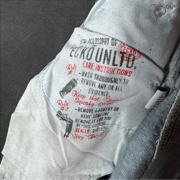 Vintage Ecko Unltd Jeans Men Size W38 Boot‎ Cut 32L Light Wash Hang 'Em High - Picture 5 of 11